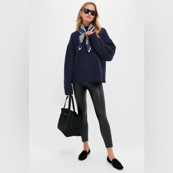 Tuckernuck Black Faux Vegan Leather Pull On Stretch Edgy Leggings Size L - Picture 4 of 14